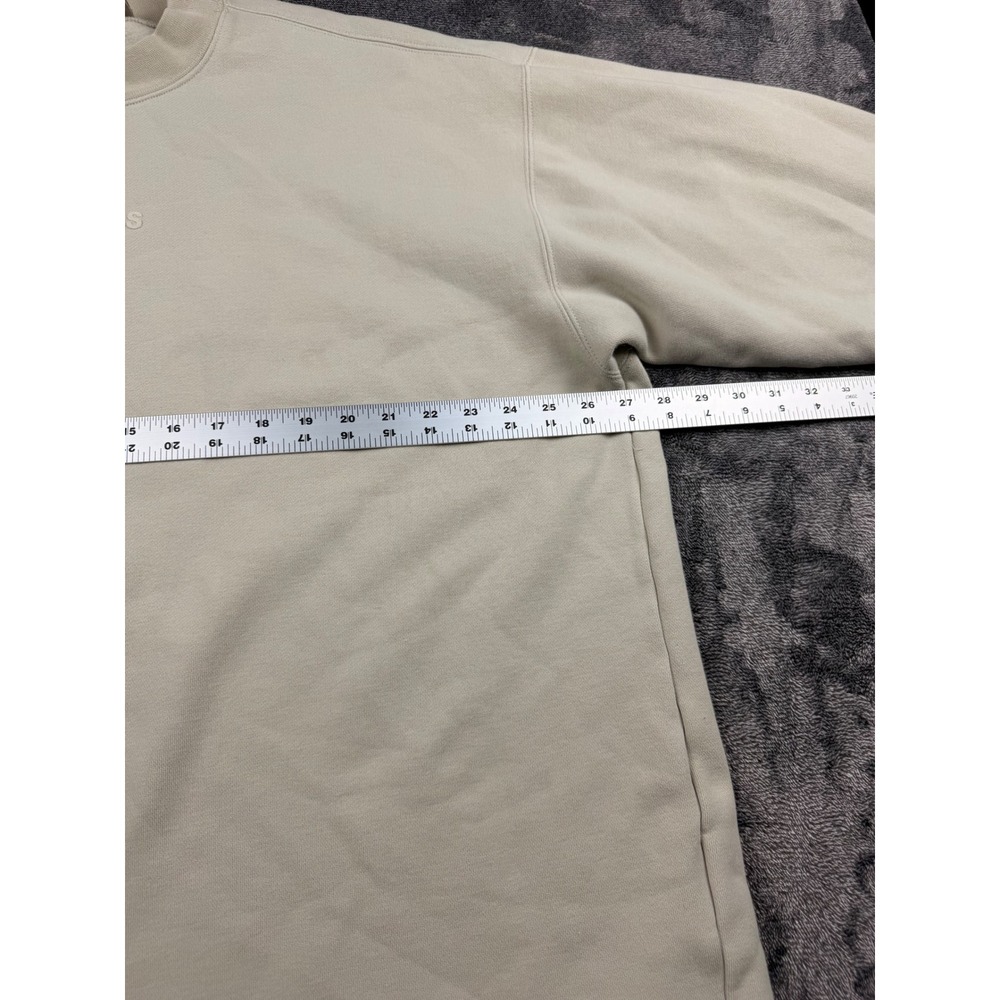 Fear of God Essentials Crewneck Sweatshirt Oatmeal Tan Mens Large FOG Logo - Picture 6 of 9
